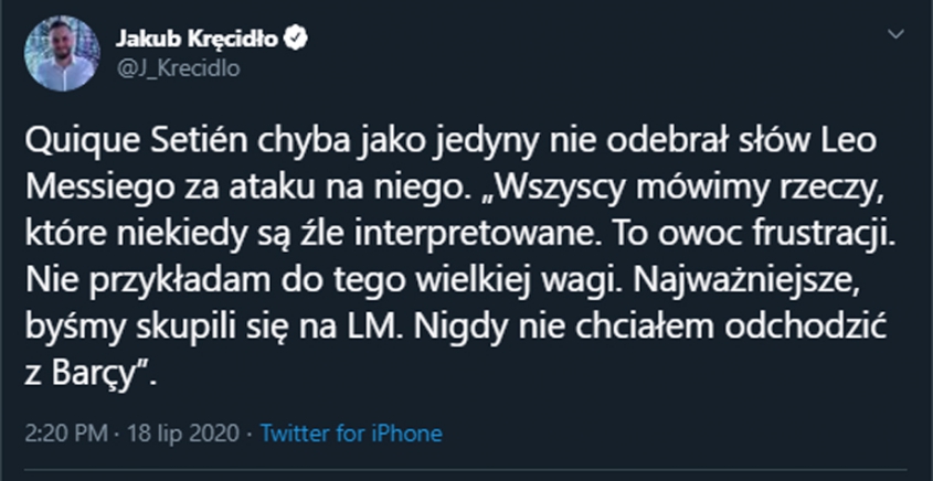 TAK Setién skomentował SŁOWA Messiego...